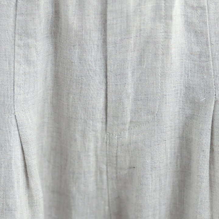 Buddha Stonesカジュアル サマー 無地 ハイウエスト レディース コットンリネン ハーレムパンツ ポケット付き - image 7