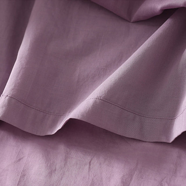 Buddha Stones無地アコーディオンデザイン ノースリーブ コットン ミディドレス ポケット付き - image 8