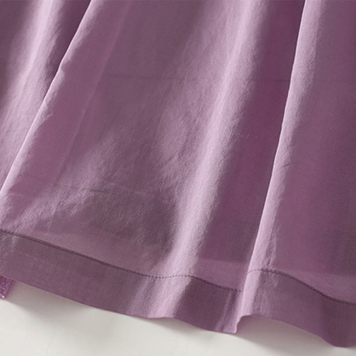 Buddha Stones無地アコーディオンデザイン ノースリーブ コットン ミディドレス ポケット付き - image 9