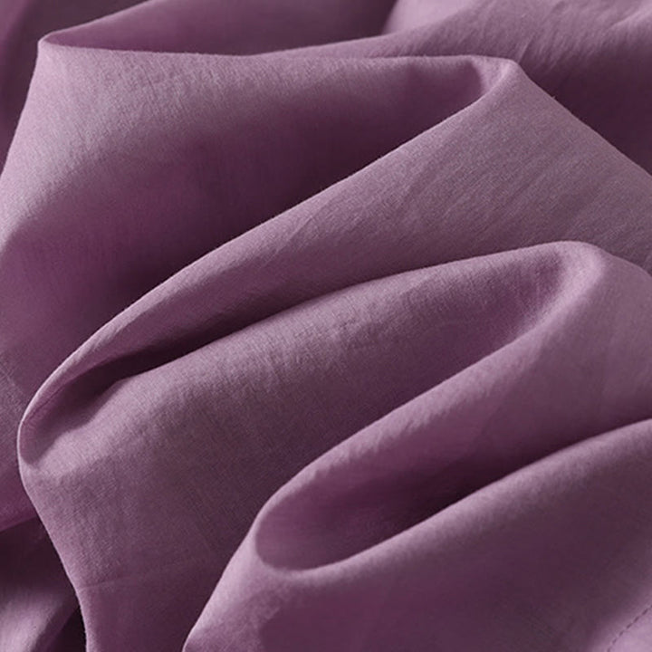 Buddha Stones無地アコーディオンデザイン ノースリーブ コットン ミディドレス ポケット付き - image 10