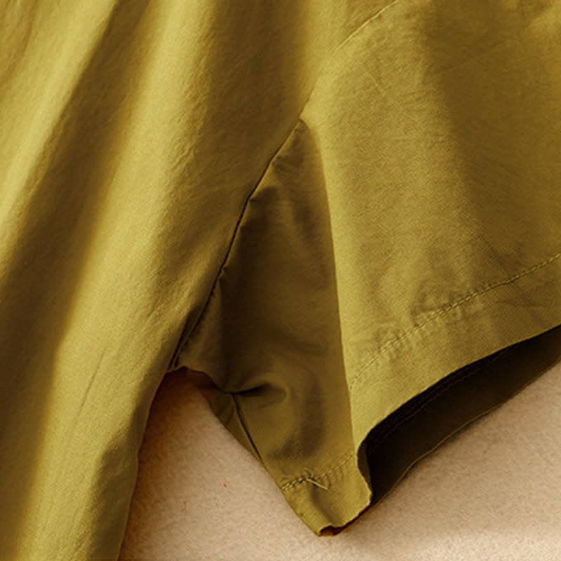 Buddha Stonesサマー 無地 クルーネック シンプル 半袖 デザイン ミディドレス ポケット付き - image 19