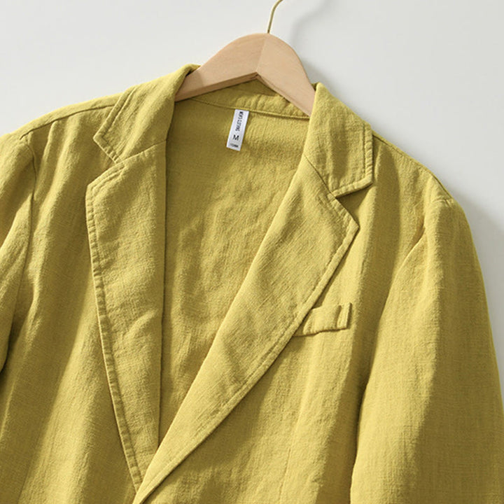 Buddha Stones長袖 ボタンプラケットデザイン メンズ コットンリネン ジャケットシャツ ポケット付き - image 23