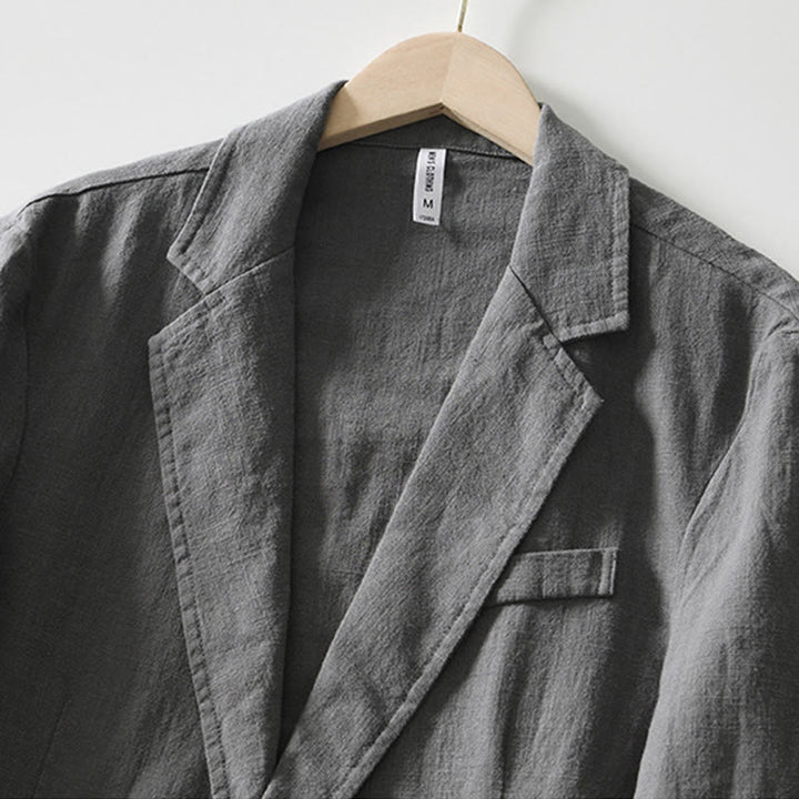 Buddha Stones長袖 ボタンプラケットデザイン メンズ コットンリネン ジャケットシャツ ポケット付き - image 28