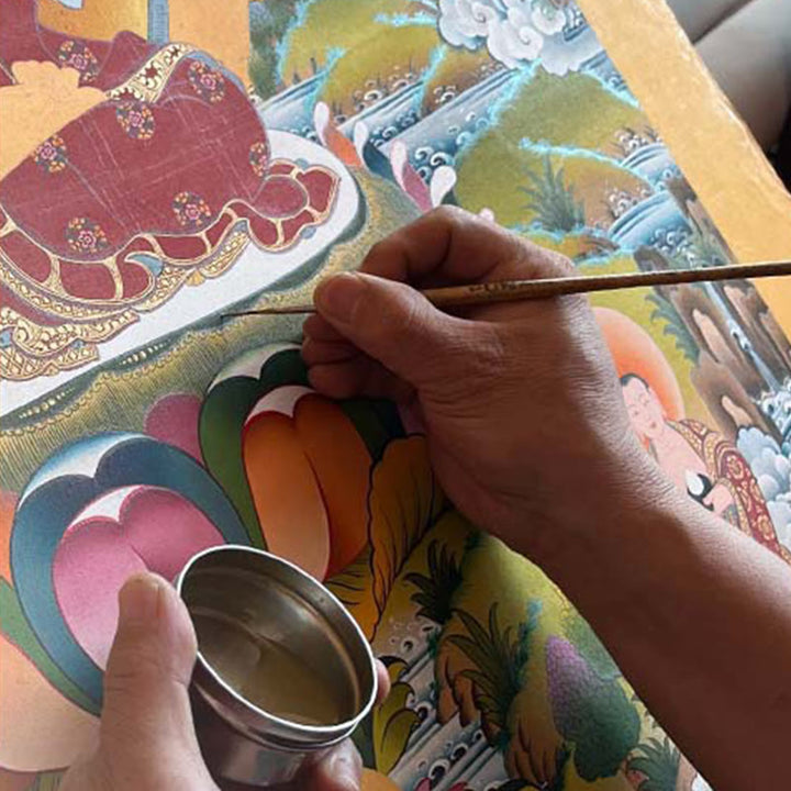 Buddha Stonesチベットタンカ絵画癒し手作り装飾（ランダムスタイル）