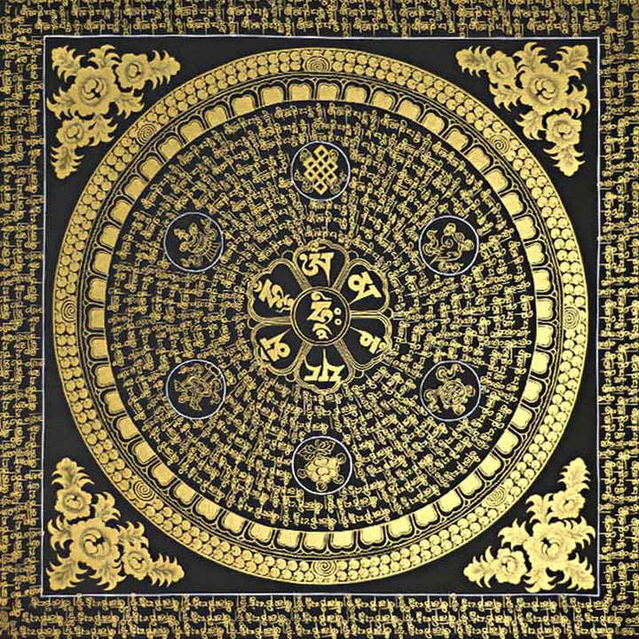 Buddha Stonesチベットタンカ画オーム・マニ・パドメ・フム経典 手作り装飾（ランダムスタイル） - image 8