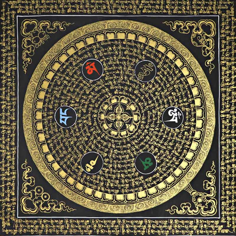 Buddha Stonesチベットタンカ画オーム・マニ・パドメ・フム経典 手作り装飾（ランダムスタイル） - image 11