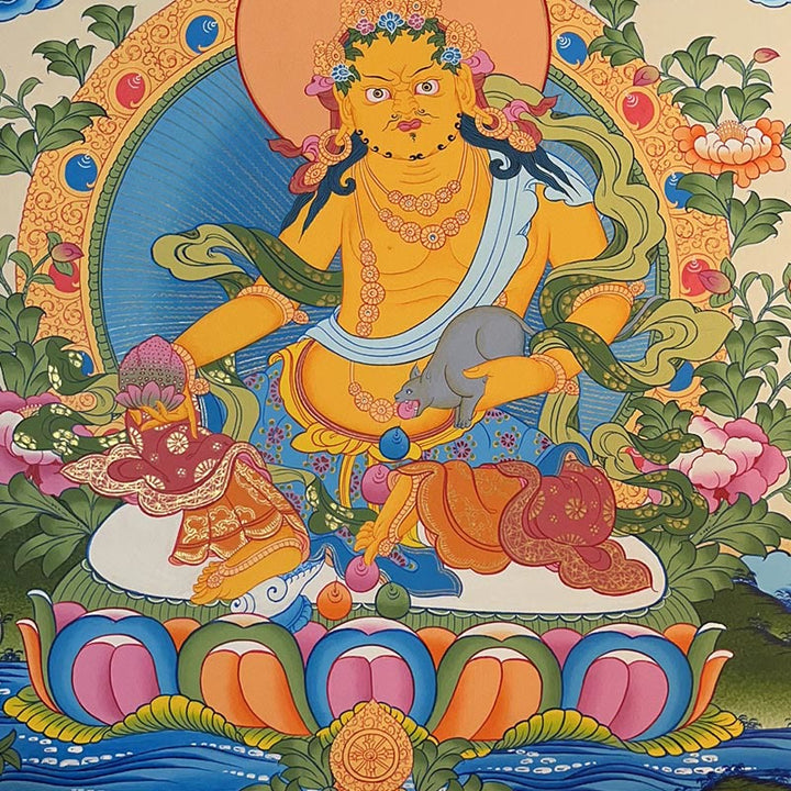 Buddha Stonesチベットタンカ画 黄色の富の神 緑の多羅観音 手作り装飾 ブラインドボックス（ランダムスタイル）