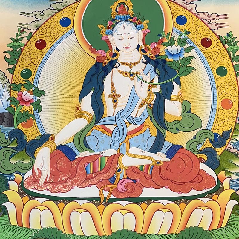 Buddha Stonesチベットタンカ画 黄色の富の神 緑の多羅観音 手作り装飾 ブラインドボックス（ランダムスタイル） - image 12