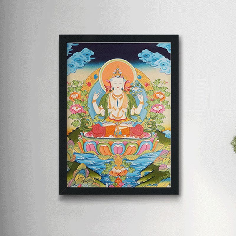 Buddha Stonesチベットタンカ画 黄色の富の神 緑の多羅観音 手作り装飾 ブラインドボックス（ランダムスタイル） - image 15