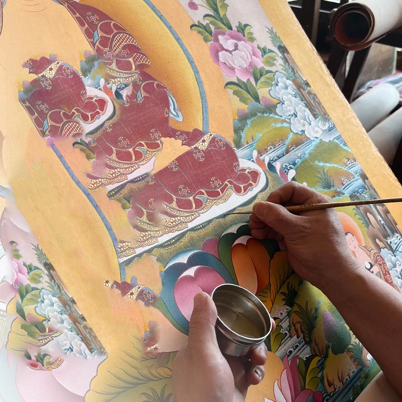 Buddha Stonesチベットタンカ画 黄色の富の神 緑の多羅観音 手作り装飾 ブラインドボックス（ランダムスタイル） - image 24