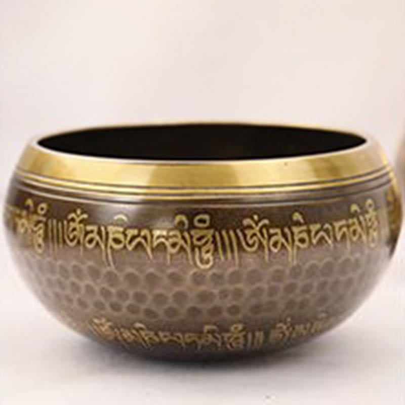 Buddha Stones 手作りのシンギングボウル（聖句模様入り）ヒーリング＆瞑想用サウンドボウルセット - image 5
