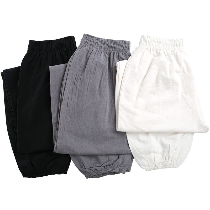 Buddha Stones夏用 無地 ユニセックス 伸縮性ウエスト 太極拳 気功 練習用パンツ ポケット付き - image 15