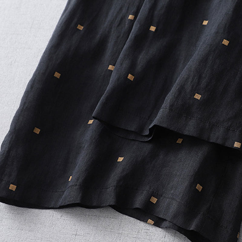 Buddha Stones夏 カジュアル 水玉模様 コットンリネン レディース ワイドレッグパンツ ポケット付き - image 13