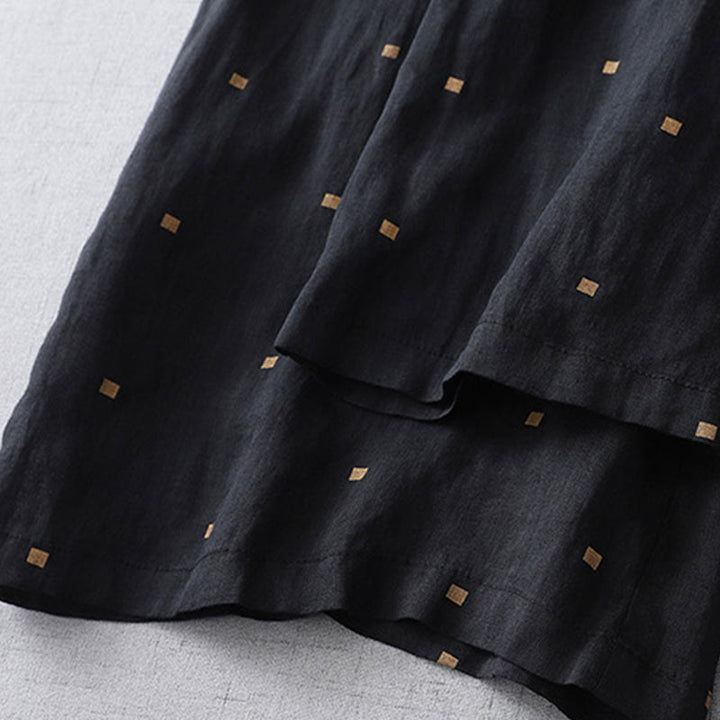 Buddha Stones夏 カジュアル 水玉模様 コットンリネン レディース ワイドレッグパンツ ポケット付き - image 13