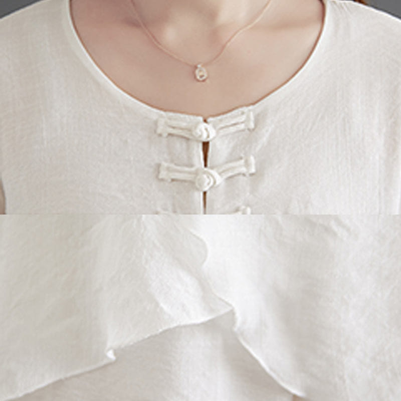 Buddha Stones2点セット ベージュ 中国風 カエルボタンデザイン 長袖シャツ トップス パンツ 瞑想 禅 太極拳 コットンリネン 衣類 レディース セット - image 17