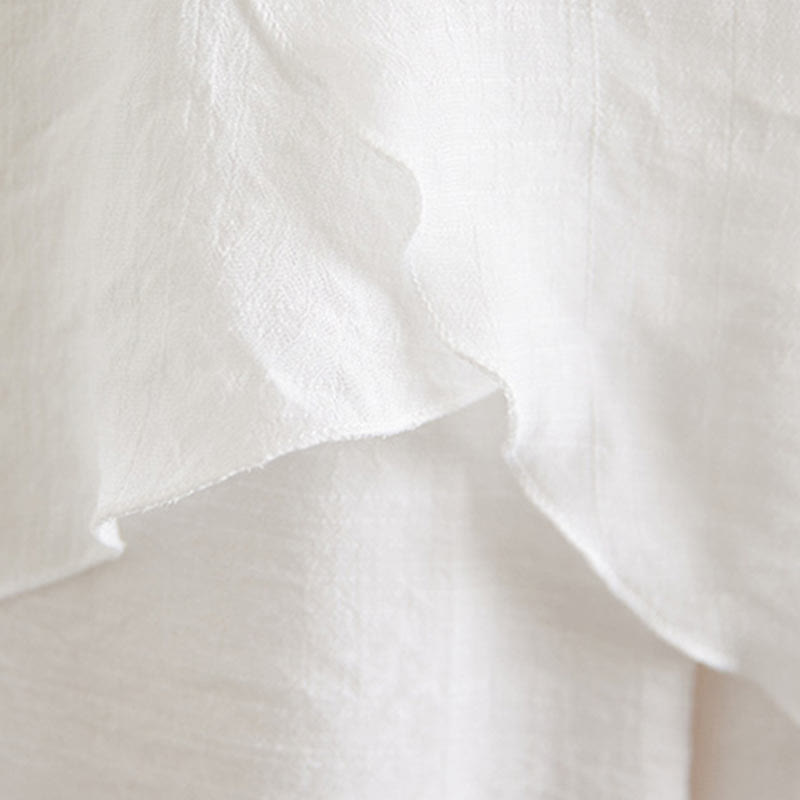 Buddha Stones2点セット ベージュ 中国風 カエルボタンデザイン 長袖シャツ トップス パンツ 瞑想 禅 太極拳 コットンリネン 衣類 レディース セット - image 12