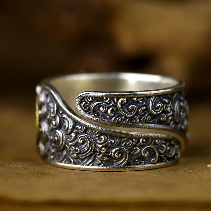 Buddha Stones925 スターリングシルバー 貔貅 銅貨 真鍮 富と幸運 調節可能リング - image 3