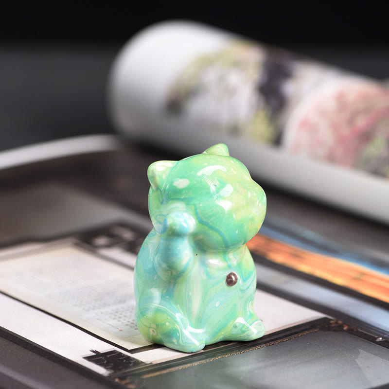 Buddha Stonesかわいいミニ猫 ローズウッド 漆工芸 温かみのある装飾 ランダムカラー (ブラインドボックス) - image 9