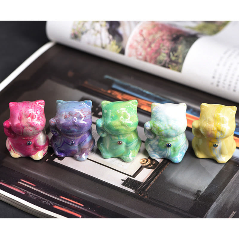 Buddha Stonesかわいいミニ猫 ローズウッド 漆工芸 温かみのある装飾 ランダムカラー (ブラインドボックス) - image 5