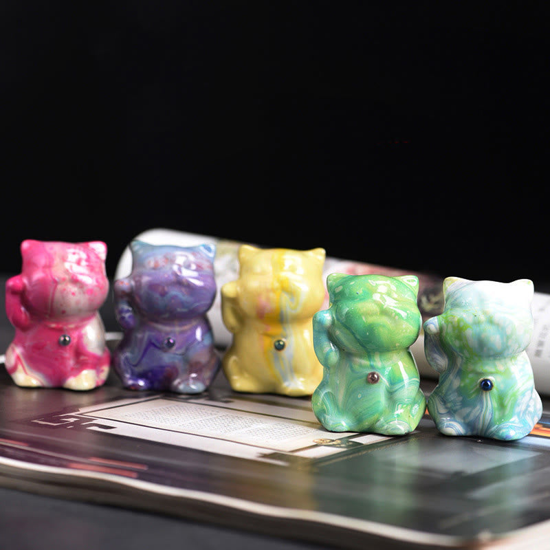 Buddha Stonesかわいいミニ猫 ローズウッド 漆工芸 温かみのある装飾 ランダムカラー (ブラインドボックス) - image 2
