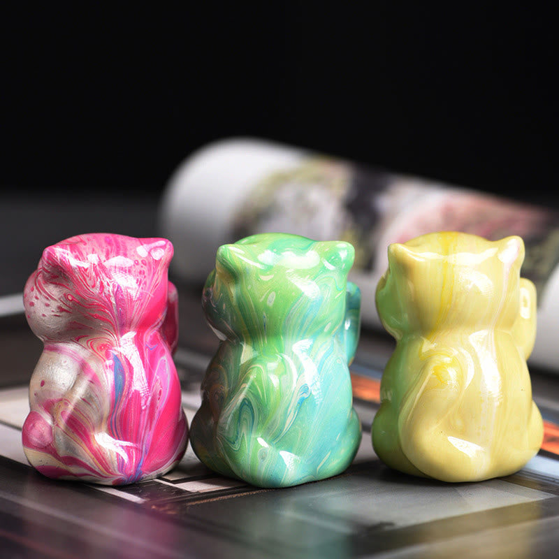 Buddha Stonesかわいいミニ猫 ローズウッド 漆工芸 温かみのある装飾 ランダムカラー (ブラインドボックス) - image 4