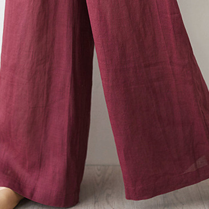 Buddha Stonesカジュアル 2点セット 無地 七分袖 斜め襟 シャツ トップス ワイドレッグパンツ ポケット付き 瞑想 禅 太極拳服 レディース セット - image 13