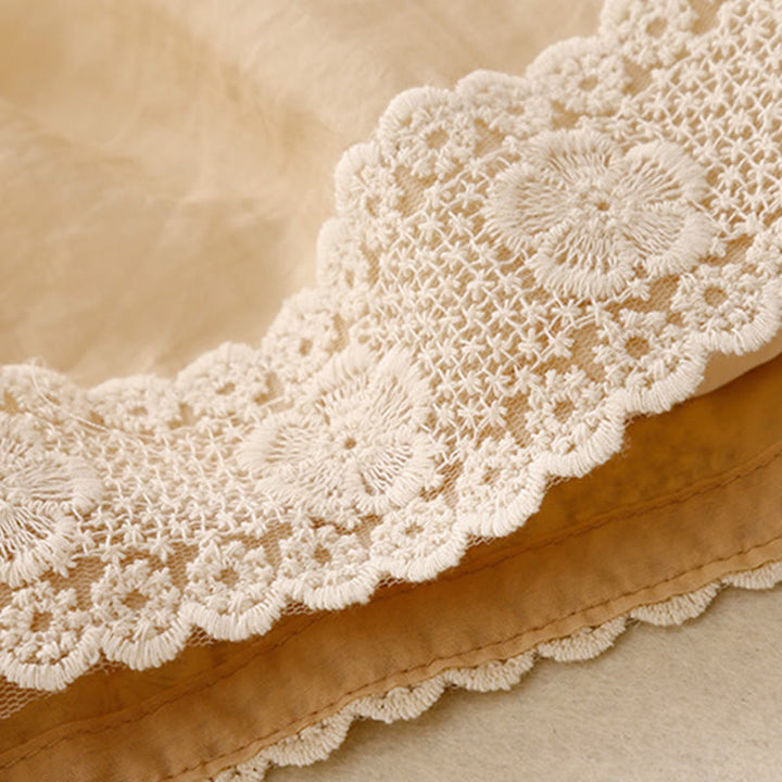 Buddha Stones春 ヴィンテージ カジュアル 無地 レース パッチワーク カフ レディース コットン リネン ワイドレッグ パンツ ポケット付き - image 15