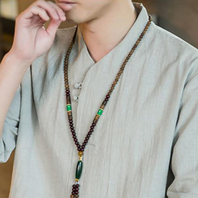 Buddha Stonesサマー ヴィンテージ 無地 カエルボタンデザイン メンズ コットン 七分袖シャツ - image 14