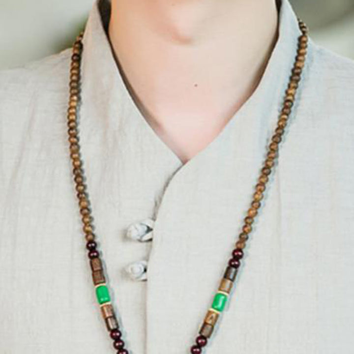 Buddha Stonesサマー ヴィンテージ 無地 カエルボタンデザイン メンズ コットン 七分袖シャツ - image 16