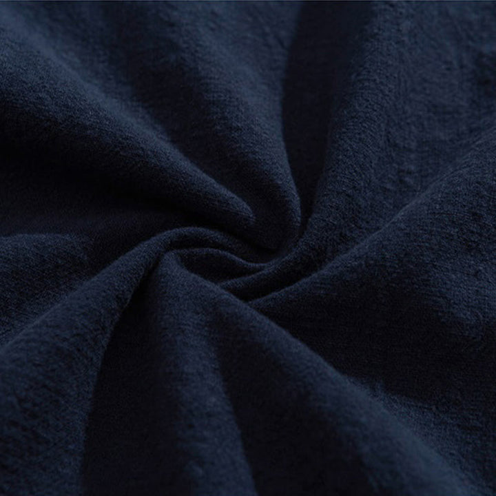 Buddha Stonesカジュアル ハーフフロッグボタンデザイン スタンドカラー タンスーツ メンズ 半袖 コットンシャツ ポケット付き - image 7