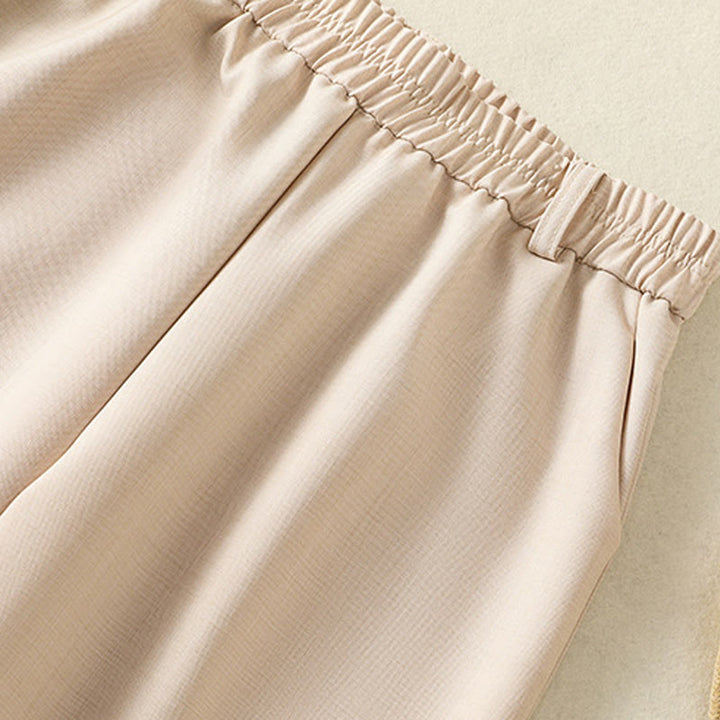 Buddha Stonesヴィンテージ 伸縮性ウエストバンドデザイン ドローストリング レディース コットンパンツ ポケット付き - image 2