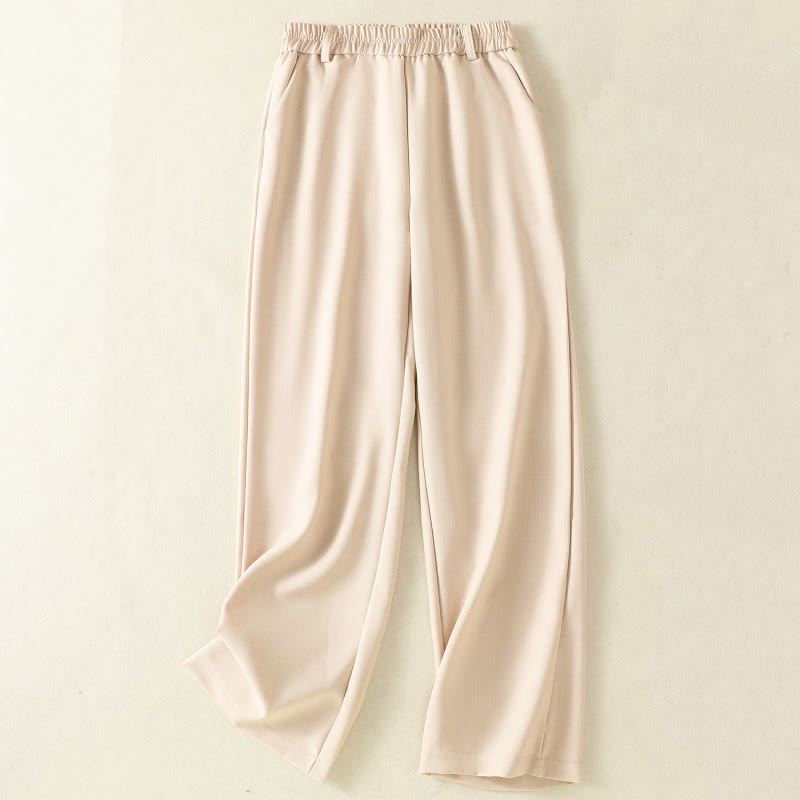 Buddha Stonesヴィンテージ 伸縮性ウエストバンドデザイン ドローストリング レディース コットンパンツ ポケット付き - アンティークホワイト - US8-10，UK/AU12-14，EU40-42 (2XL) - image 0