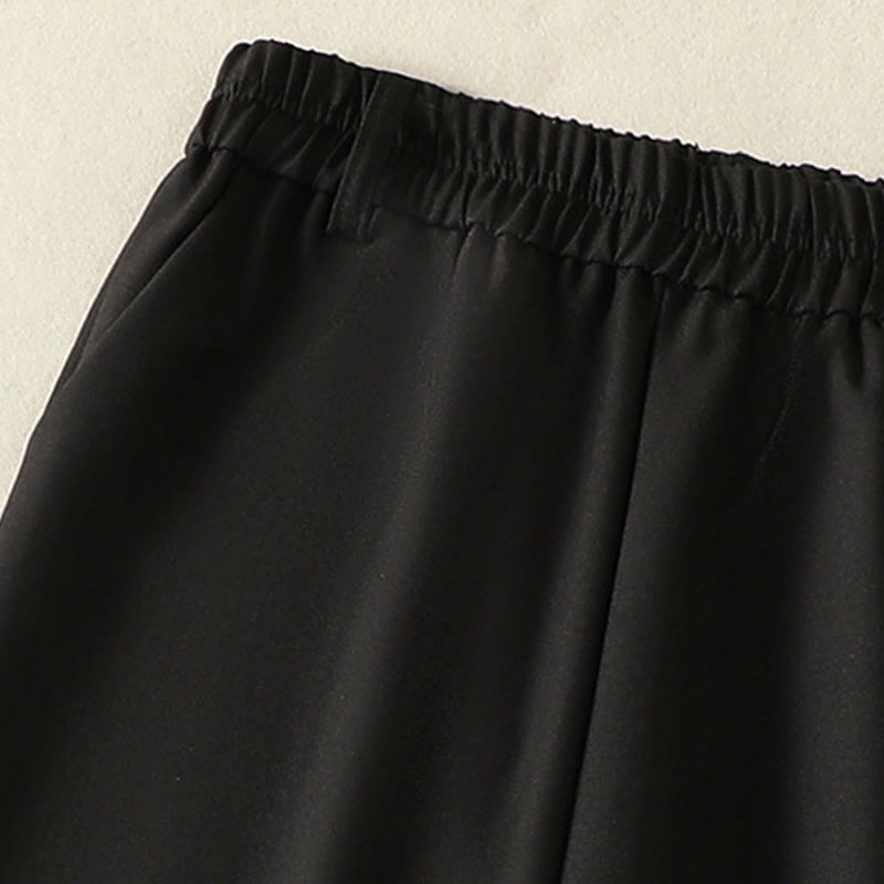 Buddha Stonesヴィンテージ 伸縮性ウエストバンドデザイン ドローストリング レディース コットンパンツ ポケット付き - image 11