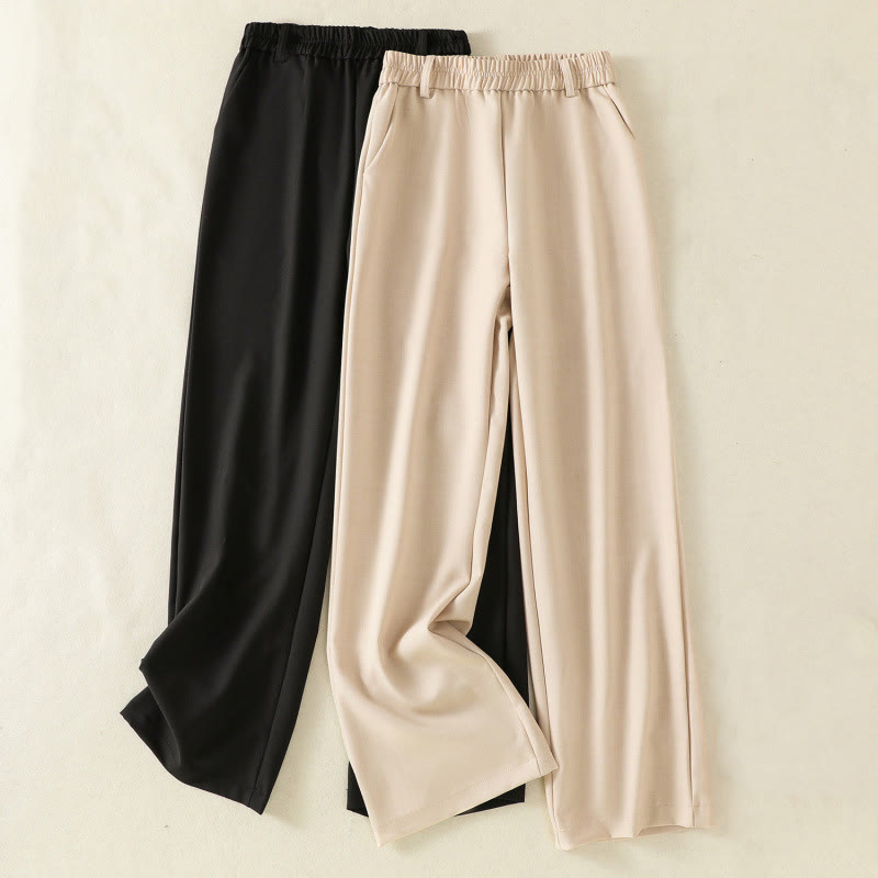 Buddha Stonesヴィンテージ 伸縮性ウエストバンドデザイン ドローストリング レディース コットンパンツ ポケット付き - image 16