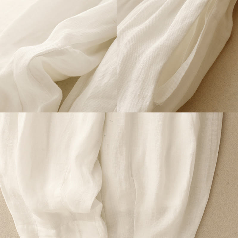 Buddha Stonesヴィンテージ サマー カジュアル カラーマッチング ドローストリング レディース コットンリネン ハーレムパンツ ポケット付き - image 2