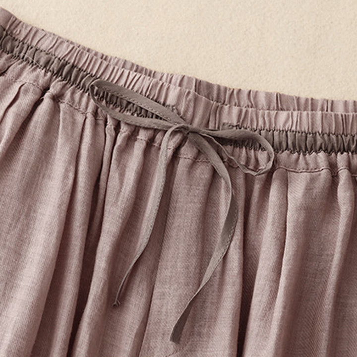 Buddha Stonesヴィンテージ サマー カジュアル カラーマッチング ドローストリング レディース コットンリネン ハーレムパンツ ポケット付き - image 24