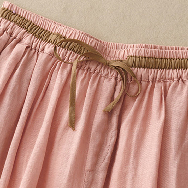 Buddha Stonesヴィンテージ サマー カジュアル カラーマッチング ドローストリング レディース コットンリネン ハーレムパンツ ポケット付き - image 21