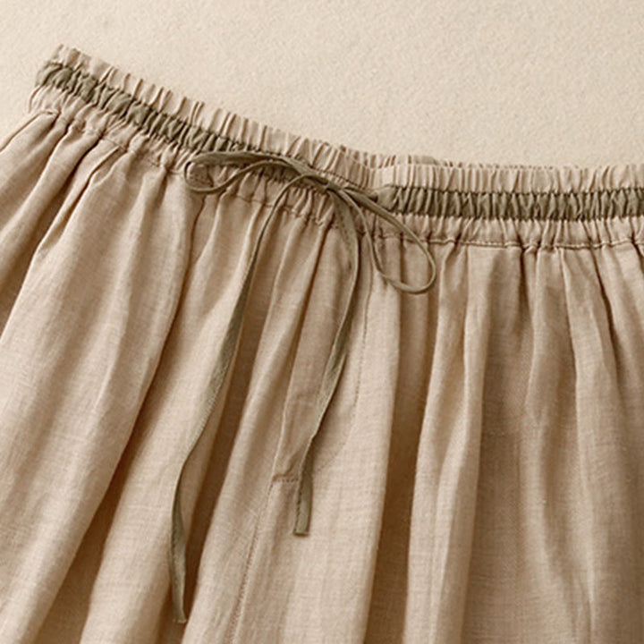 Buddha Stonesヴィンテージ サマー カジュアル カラーマッチング ドローストリング レディース コットンリネン ハーレムパンツ ポケット付き - image 15