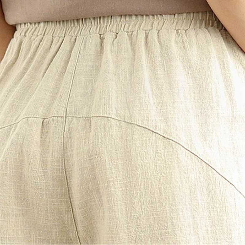 Buddha Stonesカジュアル デイリー 無地 シンプルデザイン レディース コットンリネン ハーレムパンツ ポケット付き - image 7