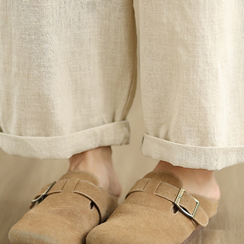 Buddha Stonesカジュアル デイリー 無地 シンプルデザイン レディース コットンリネン ハーレムパンツ ポケット付き - image 10