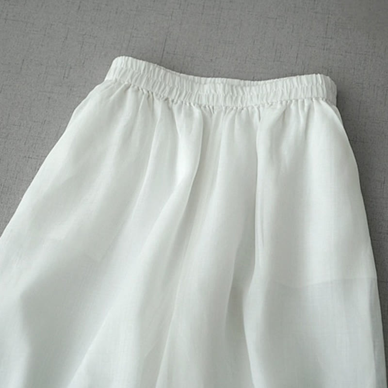 Buddha Stonesカジュアル 無地 ラミー スリット 7-8丈 レディース ワイドレッグパンツ ポケット付き - image 12