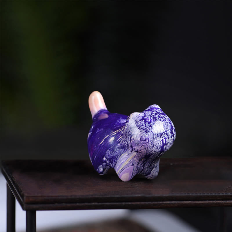 Buddha Stonesミニかわいい猫黒檀漆工芸平和装飾 - 紫（ランダムな紫色） - image 13