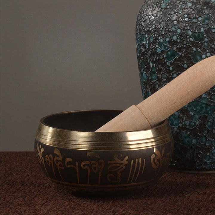 Buddha Stones 手作りのシンギングボウル、仏陀の目、経典模様、ヒーリングと瞑想のためのサウンドボウルセット - image 8