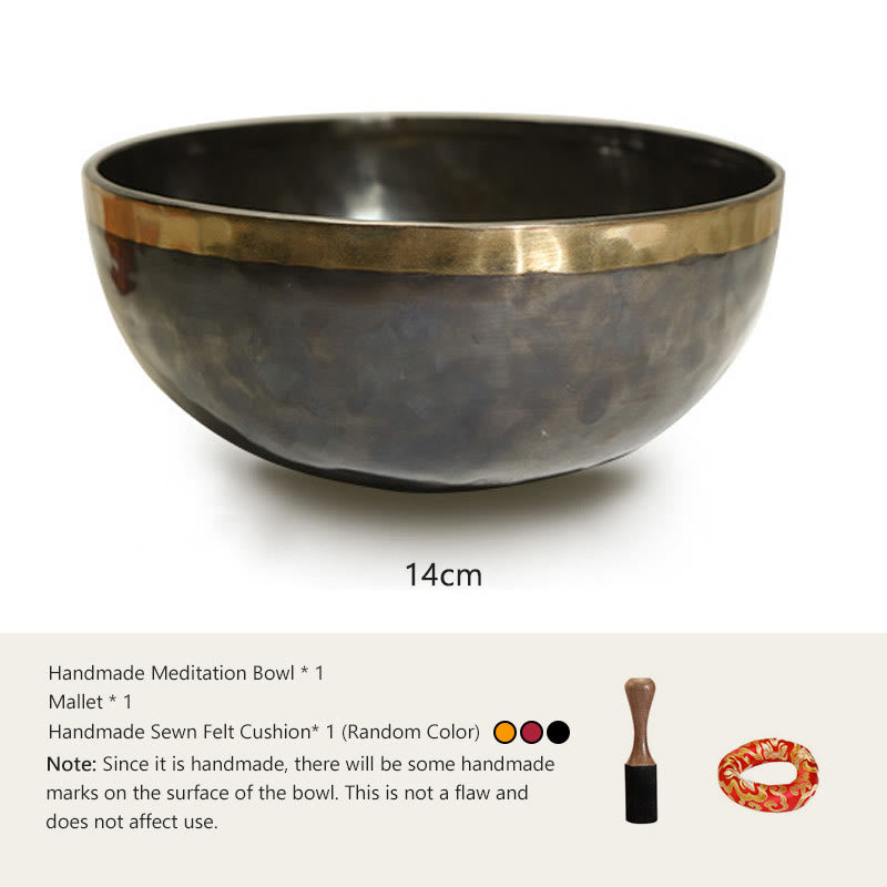 Buddha Stones 手作りのネパール製シンギングボウル シンプルな模様 ヒーリングと瞑想のためのサウンドボウルセット - 5.51インチ ( CM) - image 1