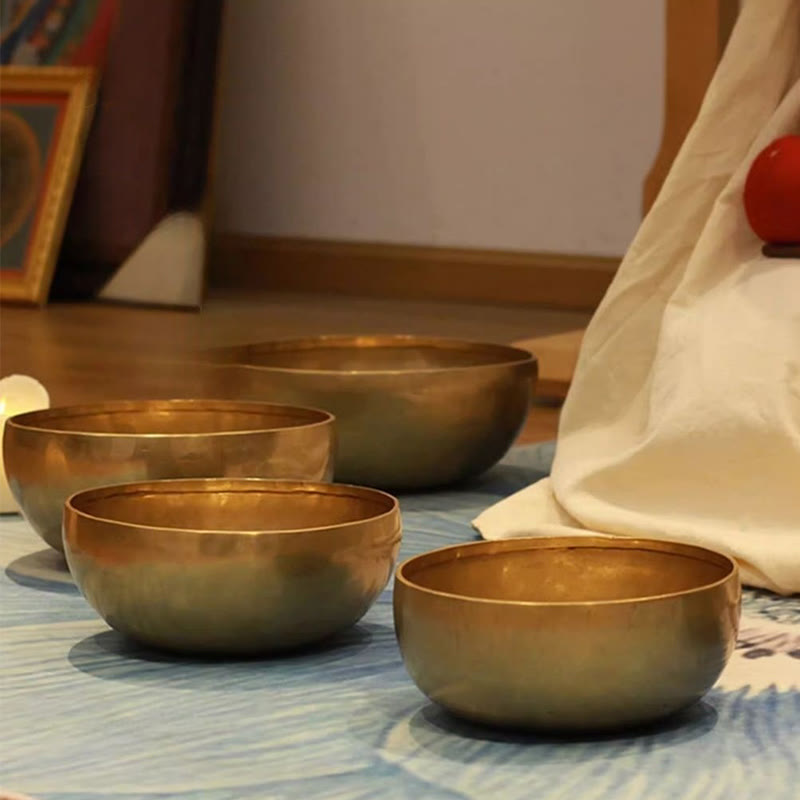 Buddha Stones ネパール製ハンドメイドゴールデンシンギングボウル（ヒーリングと瞑想用サウンドボウルセット） - image 15