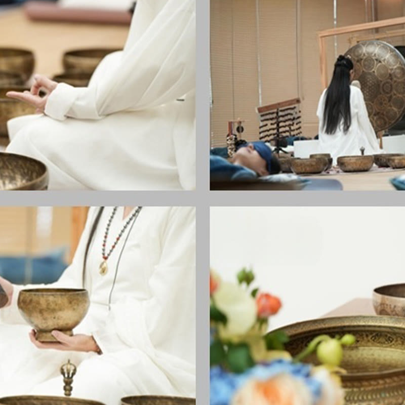 Buddha Stones ネパール製ハンドメイドゴールデンシンギングボウル（ヒーリングと瞑想用サウンドボウルセット） - image 21