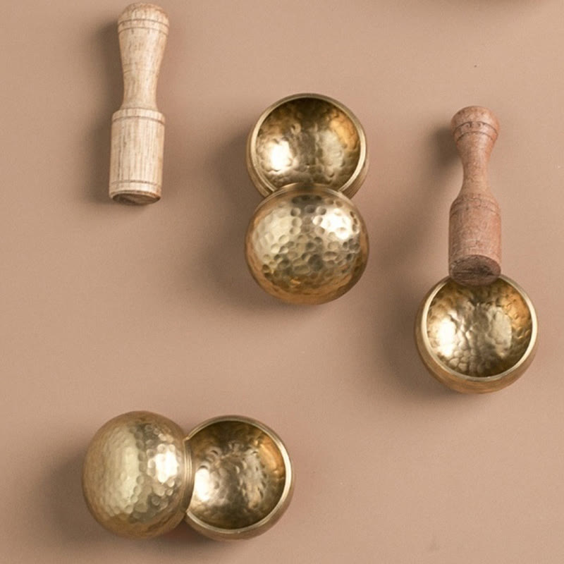 Buddha Stones 手作りのミニシンギングボウル（ヒーリングと瞑想用）サウンドボウルセット 1.57×0.98インチ - image 8