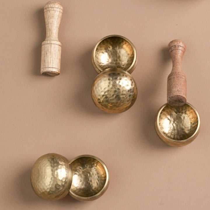 Buddha Stones 手作りのミニシンギングボウル（ヒーリングと瞑想用）サウンドボウルセット 1.57×0.98インチ - image 8