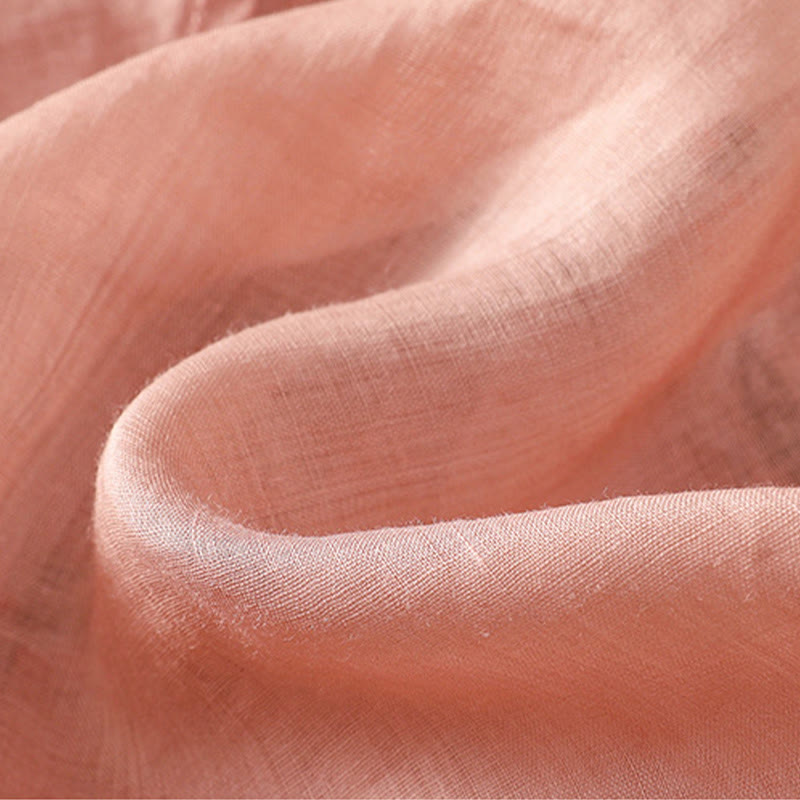 Buddha Stonesヴィンテージ刺繍 シングルロウ マルチボタン プラケットデザイン レディース コットンリネン ロング ランタンスリーブ シャツ - image 10