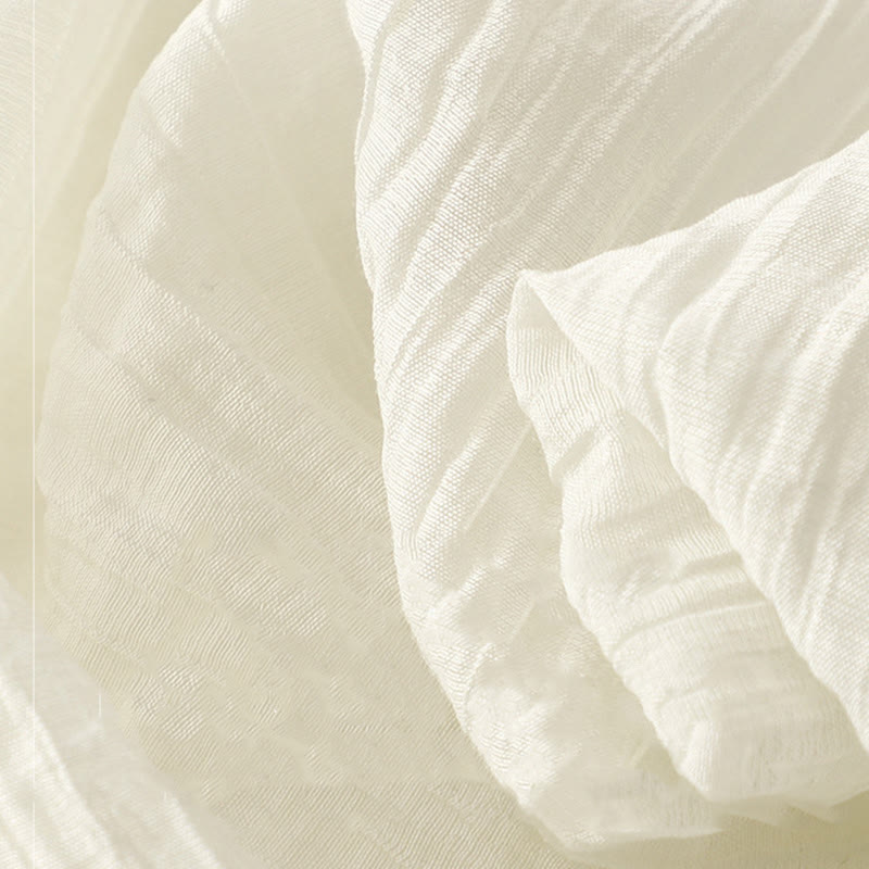 Buddha Stonesサマーカジュアル 無地刺繍 ダブルレイヤー 半袖 コットンリネン ミディドレス - image 17